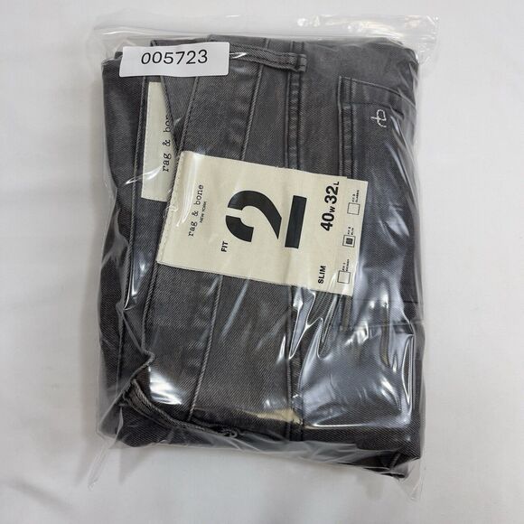 rag & bone Fit 2 Slim Greyson Denim Jeans Men's 40x32 Gray American Grunge NWT - Picture 14 of 14